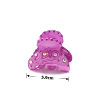 Заколка-краб для волос из французского пластика со стразами (8468) вариант 05