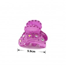 Заколка-краб для волос из французского пластика со стразами (8468) вариант 05