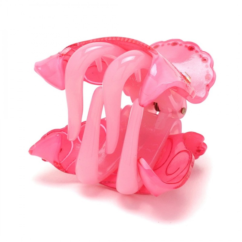 Заколка-краб для волос из французского пластика со стразами (8468) вариант 06