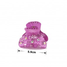 Заколка-краб для волос из французского пластика со стразами (8469) вариант 06