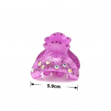 Заколка-краб для волос из французского пластика со стразами (8470) вариант 08