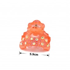 Заколка-краб для волос из французского пластика со стразами (8471) вариант 03