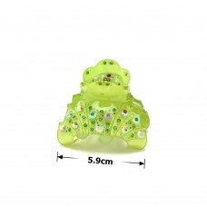 Заколка-краб для волос из французского пластика со стразами (8471) вариант 04