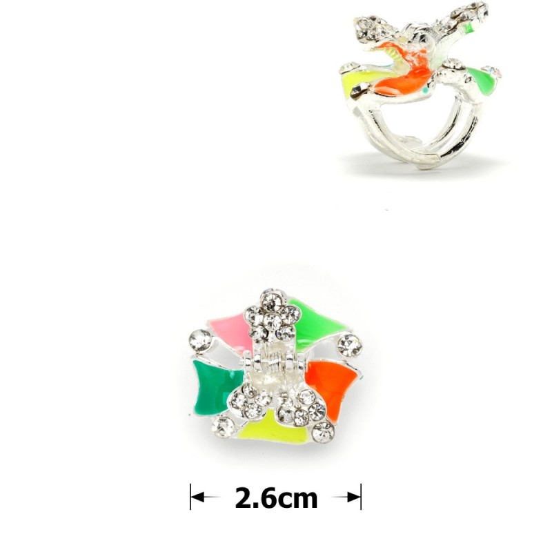 Заколка-краб для волос из металла покрыта эмалью (9079)