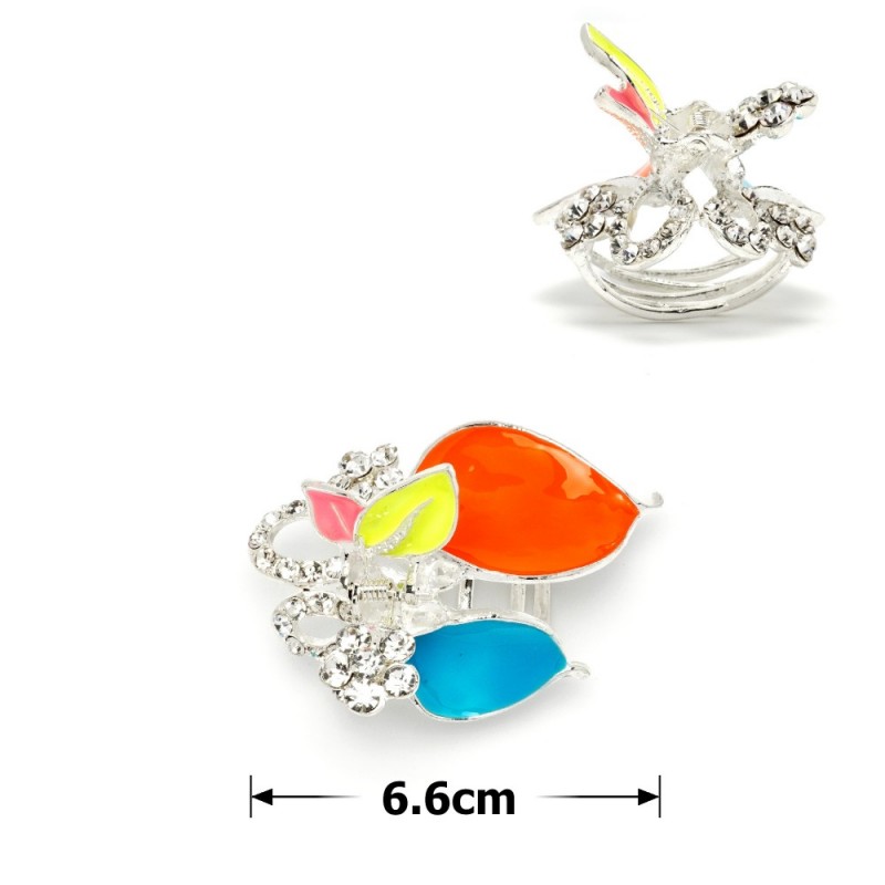 Заколка-краб для волос из металла покрыта эмалью (9165)