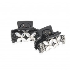 Заколка-краб для волос пластиковая со стразами (9390) вариант упаковка 6шт