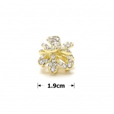 Заколка-краб для волос из металла со стразами 1.9см (9493)