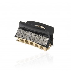 Заколка-краб для волос пластиковая со стразами (10017) вариант 02