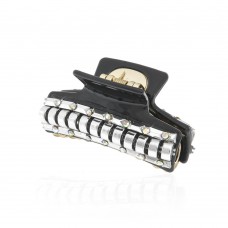 Заколка-краб для волос пластиковая со стразами (10022) вариант 01