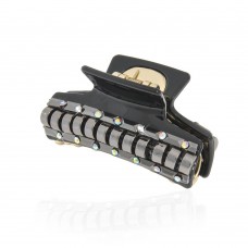 Заколка-краб для волос пластиковая со стразами (10022) вариант 02