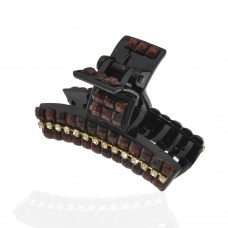 Заколка-краб для волос пластиковая со стразами (10023) вариант 03