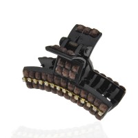 Заколка-краб для волос пластиковая со стразами (10023) вариант 04