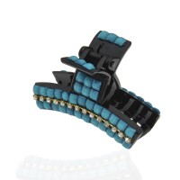 Заколка-краб для волос пластиковая со стразами (10023) вариант 06