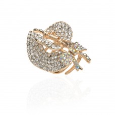 Заколка-краб для волос из металла со стразами 5см (10028) вариант 03