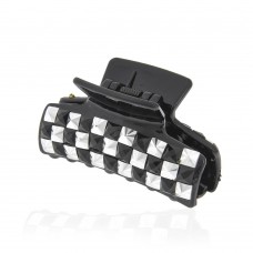 Заколка-краб для волос пластиковая со стразами (10078) вариант 01