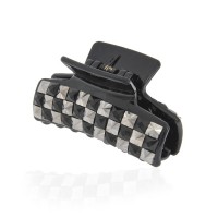 Заколка-краб для волос пластиковая со стразами (10078) вариант 02