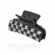 Заколка-краб для волос пластиковая со стразами (10078) вариант 02