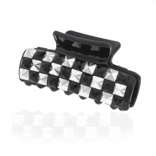 Заколка-краб для волос пластиковая со стразами (10079) вариант 01