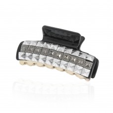 Заколка-краб для волос пластиковая со стразами (10082) вариант 01