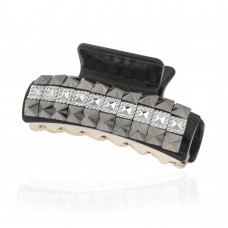 Заколка-краб для волос пластиковая со стразами (10082) вариант 02