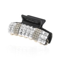 Заколка-краб для волос пластиковая со стразами (10083) вариант 01