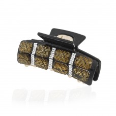 Заколка-краб для волос пластиковая со стразами (10084) вариант 01