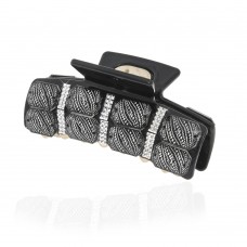 Заколка-краб для волос пластиковая со стразами (10084) вариант 02