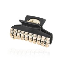 Заколка-краб для волос пластиковая со стразами (10085) вариант 01