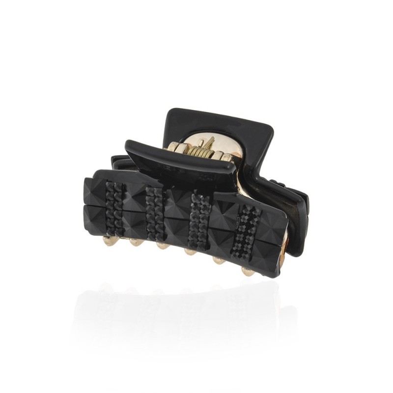 Заколка-краб для волос пластиковая со стразами (10086) вариант 01