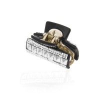 Заколка-краб для волос пластиковая со стразами (10087) вариант 01