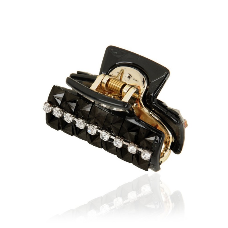 Заколка-краб для волос пластиковая со стразами (10088) вариант 06