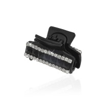 Заколка-краб для волос пластиковая со стразами (10144) вариант 01