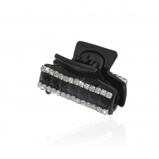 Заколка-краб для волос пластиковая со стразами (10144) вариант 01