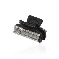 Заколка-краб для волос пластиковая со стразами (10144) вариант 02