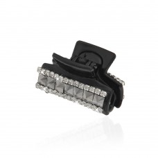 Заколка-краб для волос пластиковая со стразами (10144) вариант 02