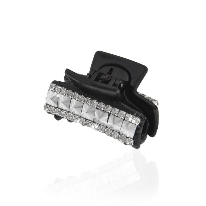 Заколка-краб для волос пластиковая со стразами (10144) вариант 03