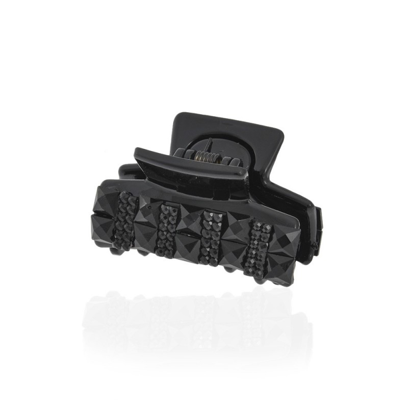Заколка-краб для волос пластиковая со стразами (10560) вариант 03