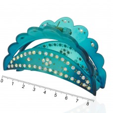 Заколка-краб для волос пластиковая со стразами (10598) вариант 03