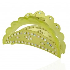 Заколка-краб для волос пластиковая со стразами (10598) вариант 10