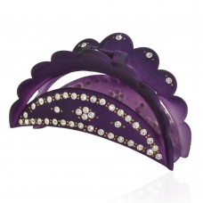 Заколка-краб для волос пластиковая со стразами (10598) вариант 12