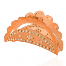 Заколка-краб для волос пластиковая со стразами (10598) вариант 07