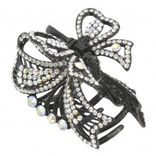 Заколка-краб для волос из металла со стразами 5.9см (11037) вариант 01