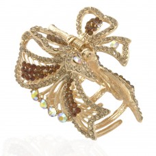 Заколка-краб для волос из металла со стразами 5.9см (11037) вариант 03