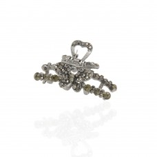 Заколка-краб для волос из металла со стразами 4.3см (14802)