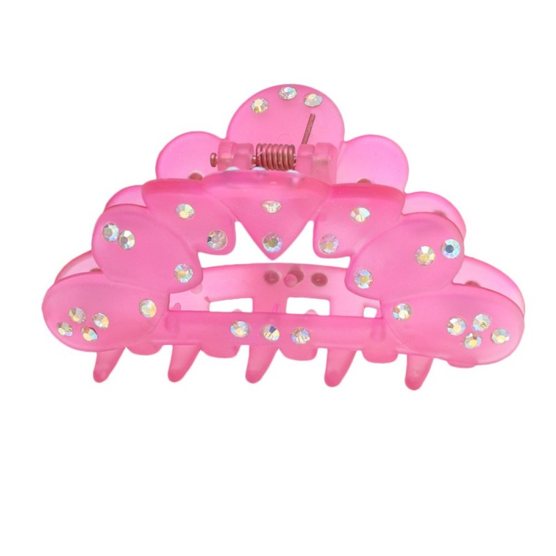 Заколка-краб для волос пластиковая со стразами (155) вариант 10