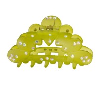 Заколка-краб для волос пластиковая со стразами (155) вариант 11