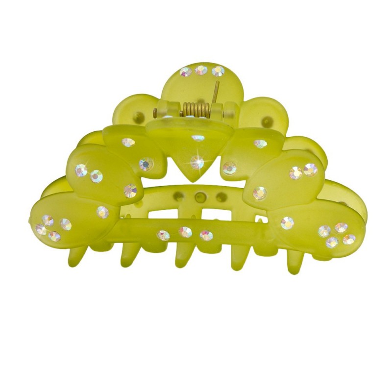 Заколка-краб для волос пластиковая со стразами (155) вариант 11