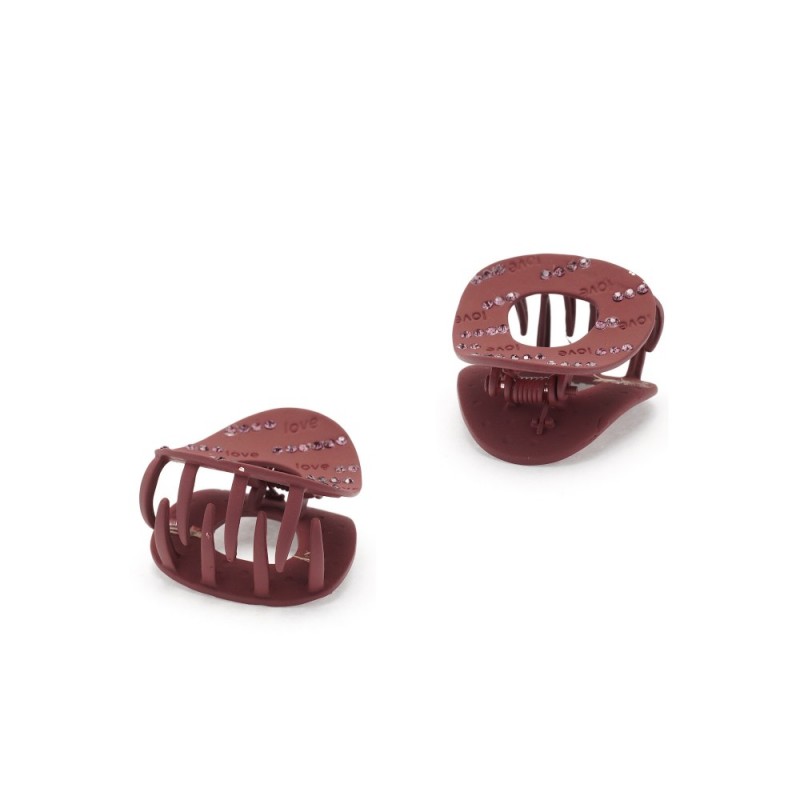 Заколка-краб для волос из металла матовая (15779) вариант 01