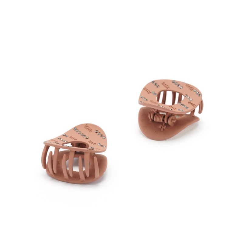 Заколка-краб для волос из металла матовая (15779) вариант 03