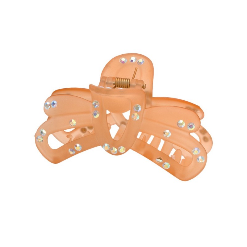 Заколка-краб для волос пластиковая со стразами (296) вариант 10